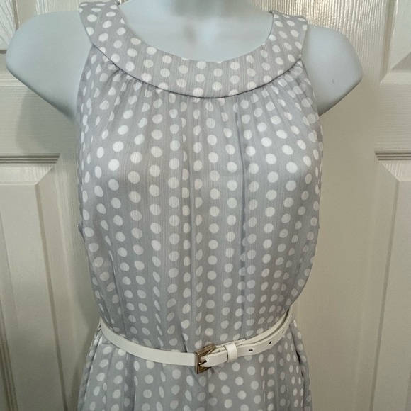 Tommy Hilfiger woman’s a line sleeveless gray and white polkadot dress ￼ - Picture 2 of 9